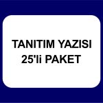 tanıtım yazısı özel 25'li paket